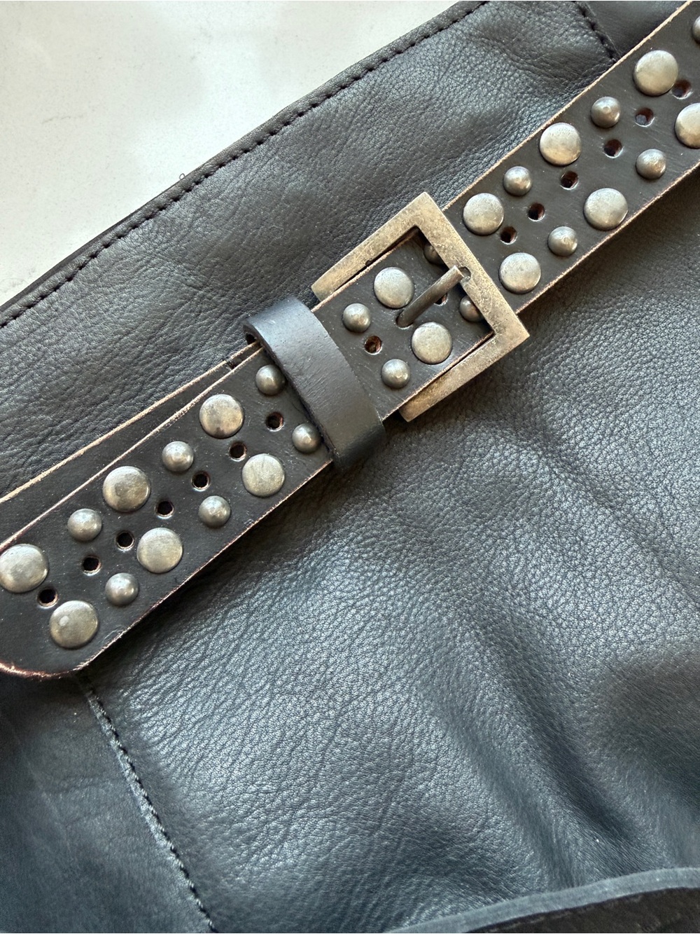 BRAND NEW- Free People Black Studded Leather Shoulder Bag - Picture 7 of 16